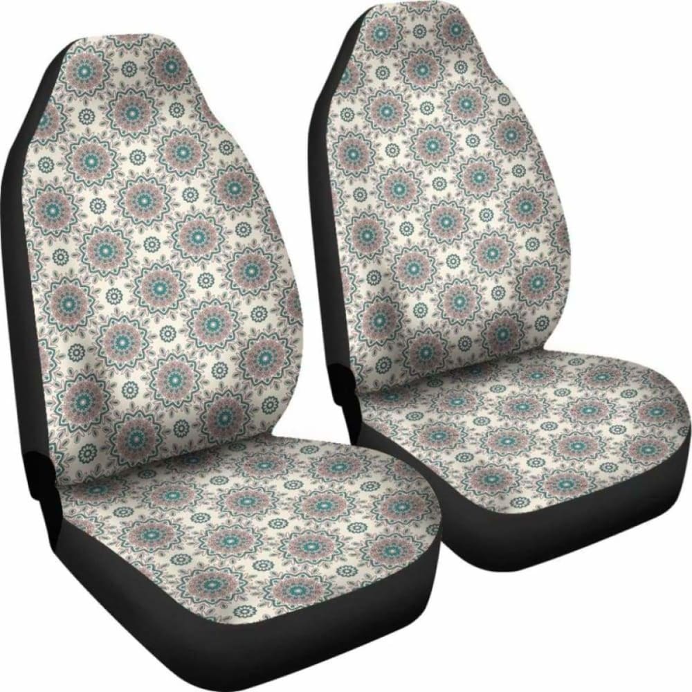 Cream With Mandalas Boho Hippie Pattern Car Seat Covers 105905 - YourCarButBetter