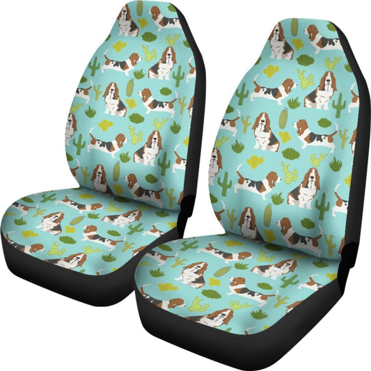Cute Basset Hound Dog Car Seat Covers Amazing Gift Ideas 210402 - YourCarButBetter