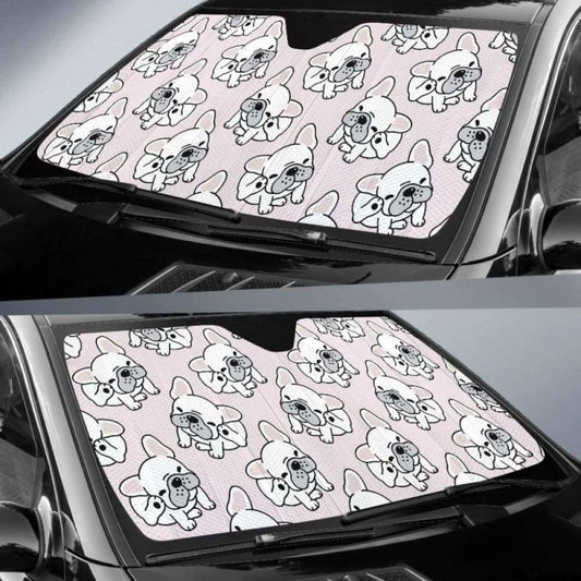 Cute French Bulldog Pattern Car Auto Sun Shades 172609 - YourCarButBetter