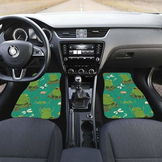 Cute Frog Dragonfly Design Pattern Front And Back Car Mats 135711