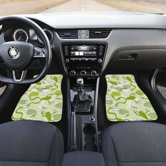 Cute Frog Dragonfly Pattern Front And Back Car Mats 135711