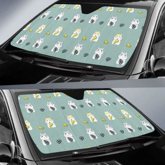 Cute Hamster Cheese Pattern Car Auto Sun Shades 085424 - YourCarButBetter