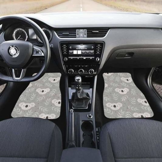 Cute Koala Leaves Pattern Front And Back Car Mats 174914 - YourCarButBetter