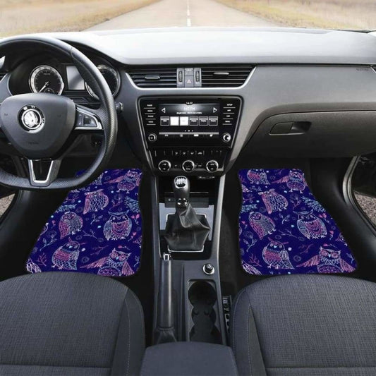 Cute Owls Pattern Boho Style Ornament Front And Back Car Mats 201216