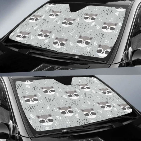 Cute Raccoons Leaves Dot Car Auto Sun Shades 182102 - YourCarButBetter
