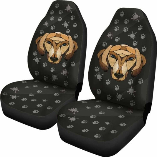 Dachshund Face Black Car Seat Covers 092813 - YourCarButBetter