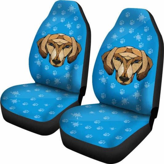 Dachshund Face Blue Car Seat Covers Bestselling 092813 - YourCarButBetter