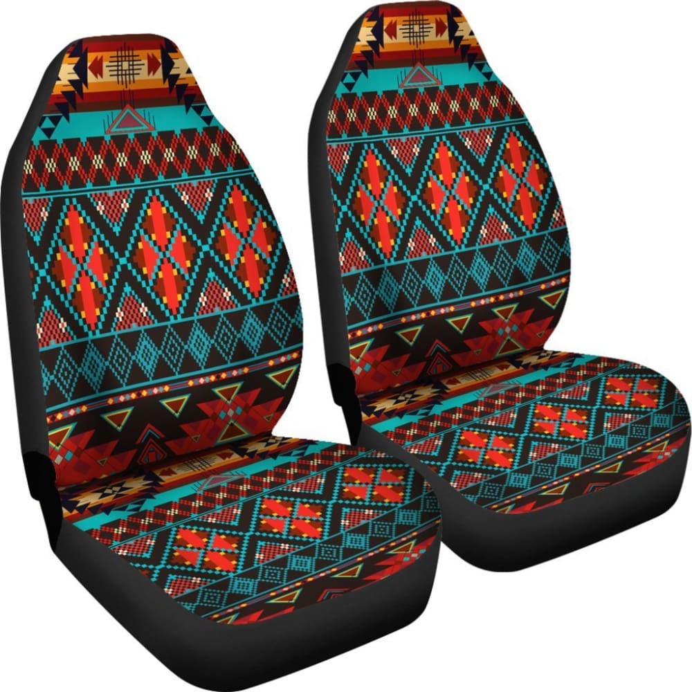 Dark Brown Red Pattern Native American Car Seat Covers 093223 - YourCarButBetter