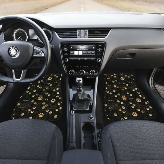 Dog Paws Pattern Print Design 05 Front And Back Car Mats 161012
