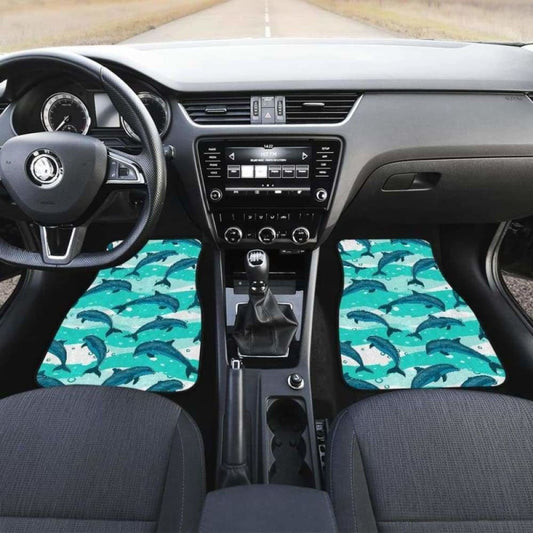 Dolphin Sea Pattern Front And Back Car Mats 181703 - YourCarButBetter