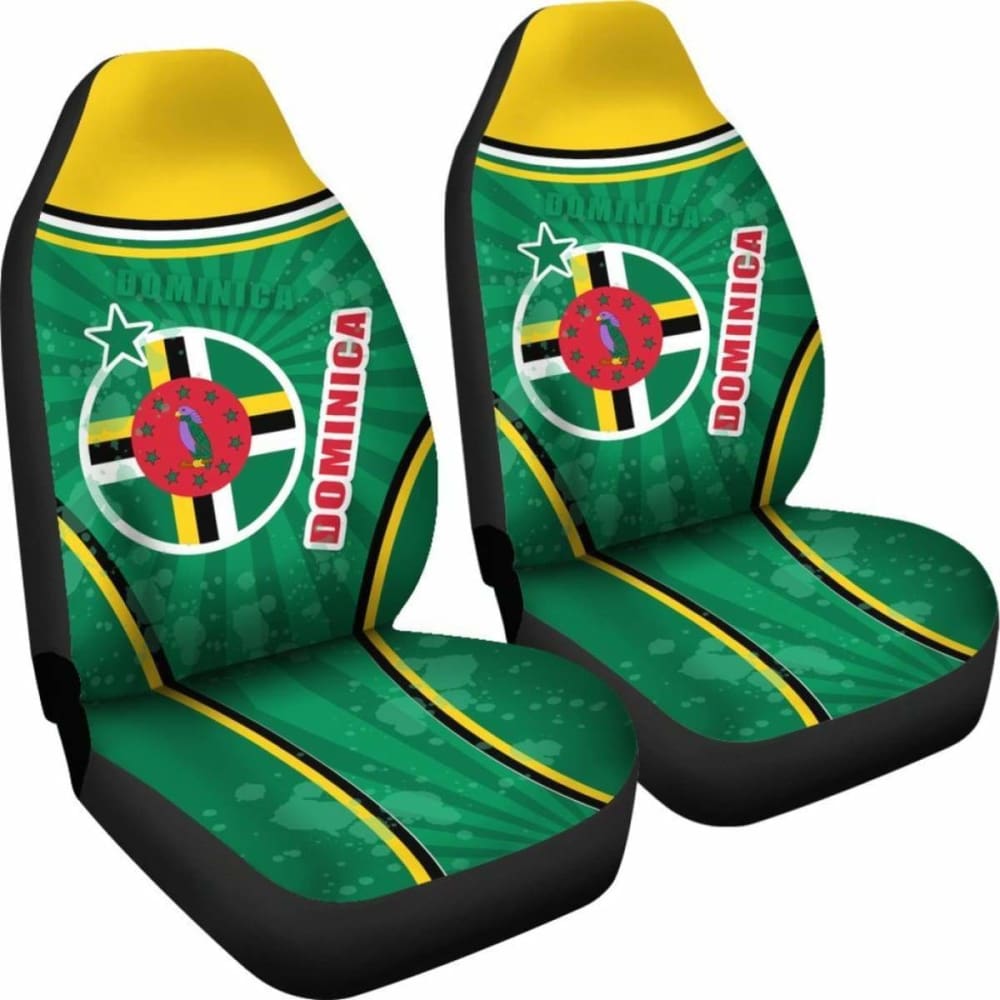 Dominica Car Seat Covers Circle Stripes Flag Version Amazing 092813