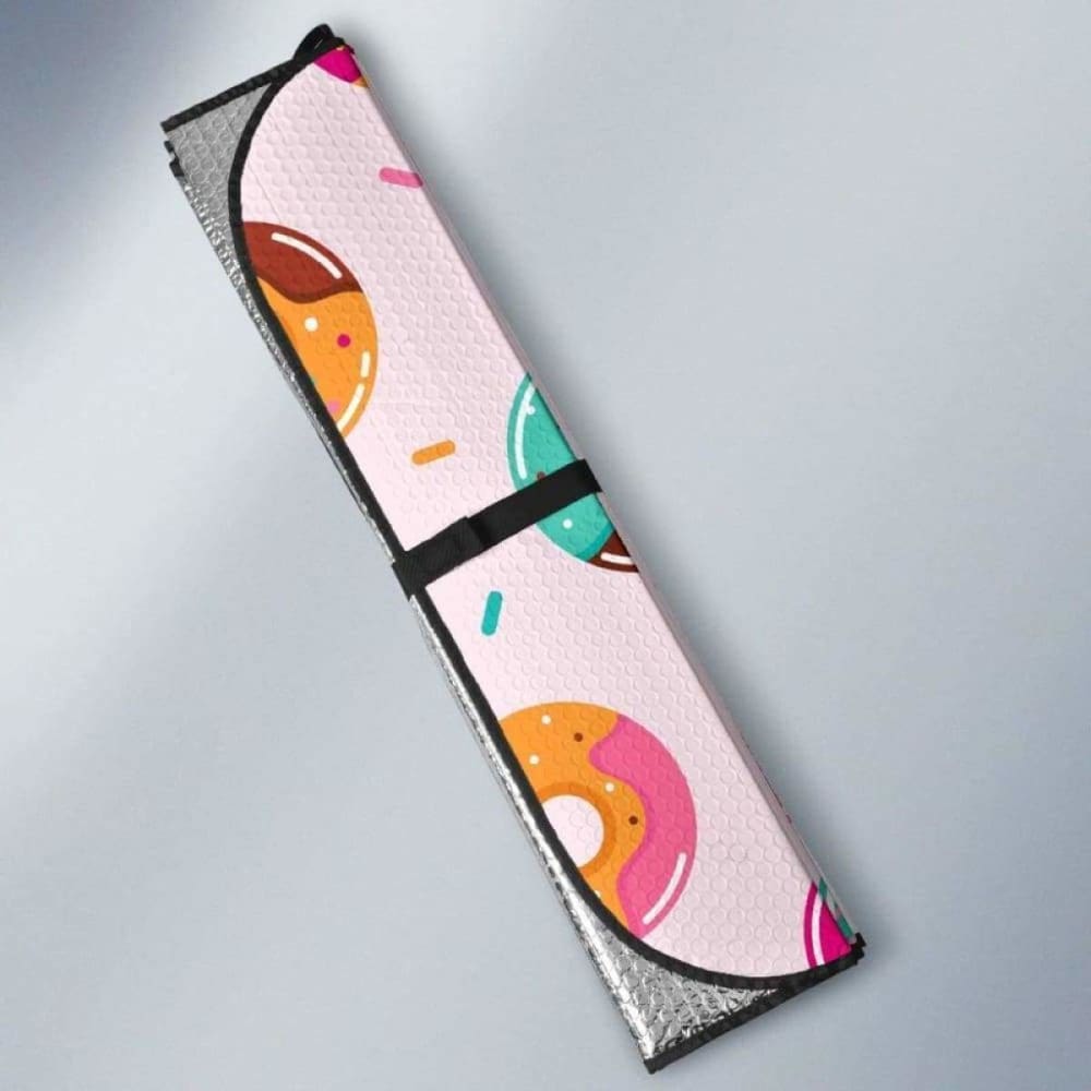 Donut Pattern Glaze Pink Background Car Auto Sun Shades 102507 - YourCarButBetter