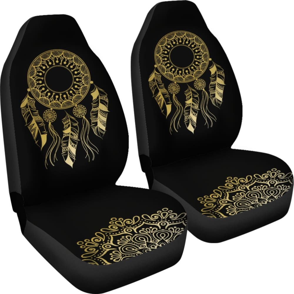 Dream Catcher Gold Mandala Lotus Boho Style Car Seat Covers 212802 - YourCarButBetter