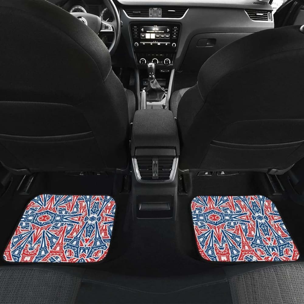 Eiffel Tower Pattern Print Design 02 Front And Back Car Mats 192609 - YourCarButBetter