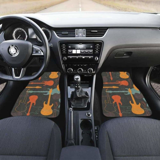 Electric Guitars Pattern Front And Back Car Mats 221205 - YourCarButBetter