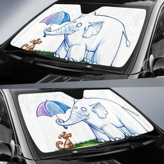 Elephant And Dog Car Auto Sun Shades 104020 - YourCarButBetter