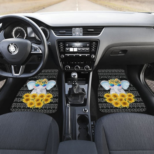 Elephant Love Sunflowers Car Floor Mats 211302