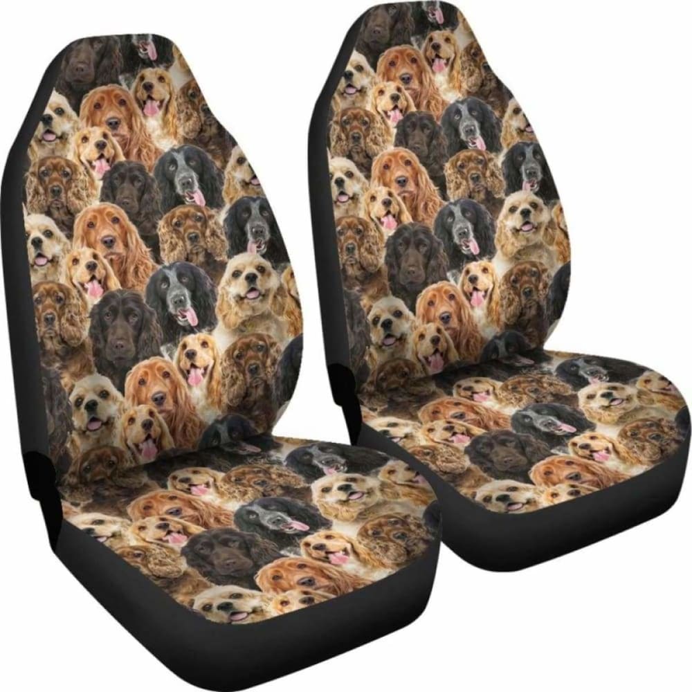 English Cocker Spaniel Full Face Car Seat Covers 195016 - YourCarButBetter