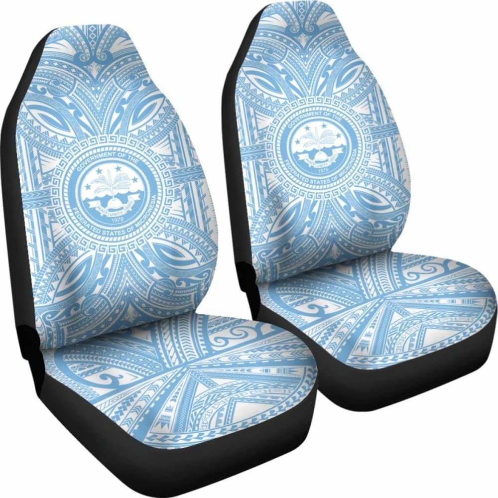 Federated States Of Micronesia Car Seat Cover - Federated States Of Micronesia Coat Of Arms Polynesian Flag Color 105905 - YourCarButBetter