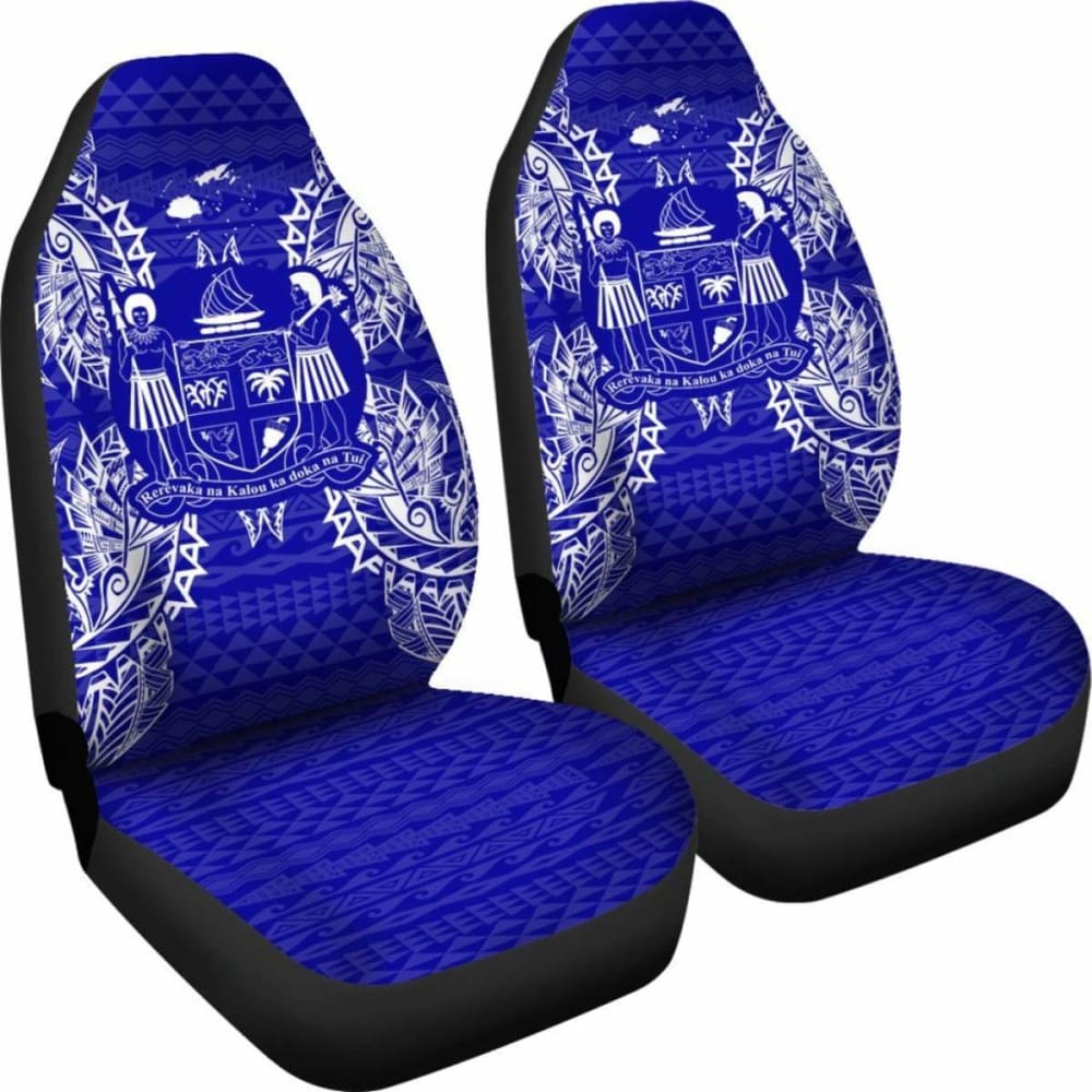 Fiji Car Seat Cover - Fiji Coat Of Arms Map Blue - 105905 - YourCarButBetter