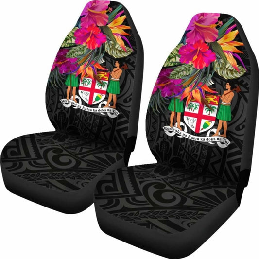 Fiji Car Seat Covers - Polynesian Hibiscus Pattern - 232125 - YourCarButBetter