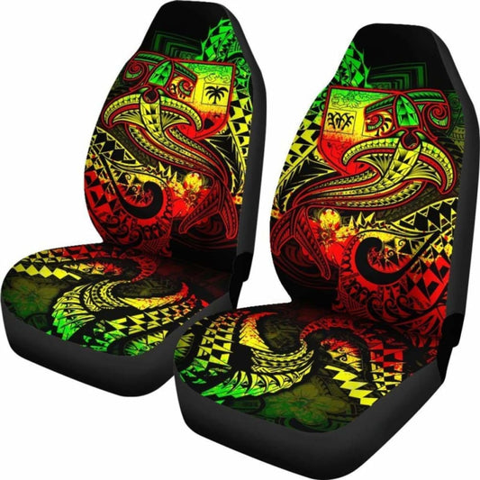 Fiji Car Seat Covers - Reggae Shark Polynesian Tattoo - 102802 - YourCarButBetter