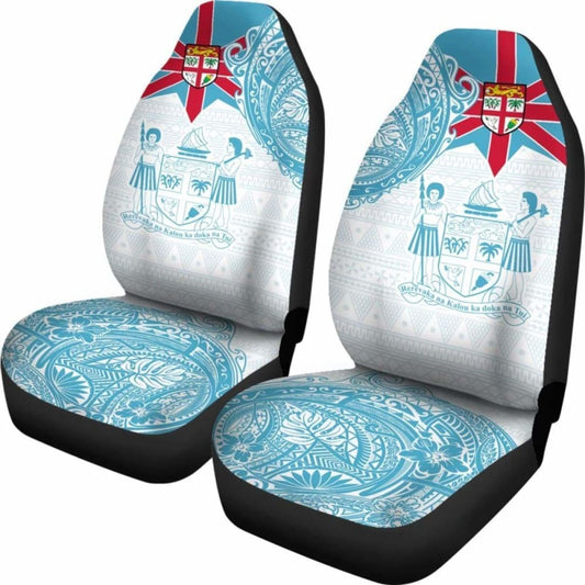 Fiji Polynesian Car Seat Covers - Fiji Flag With Coat Of Arms - 105905 - YourCarButBetter