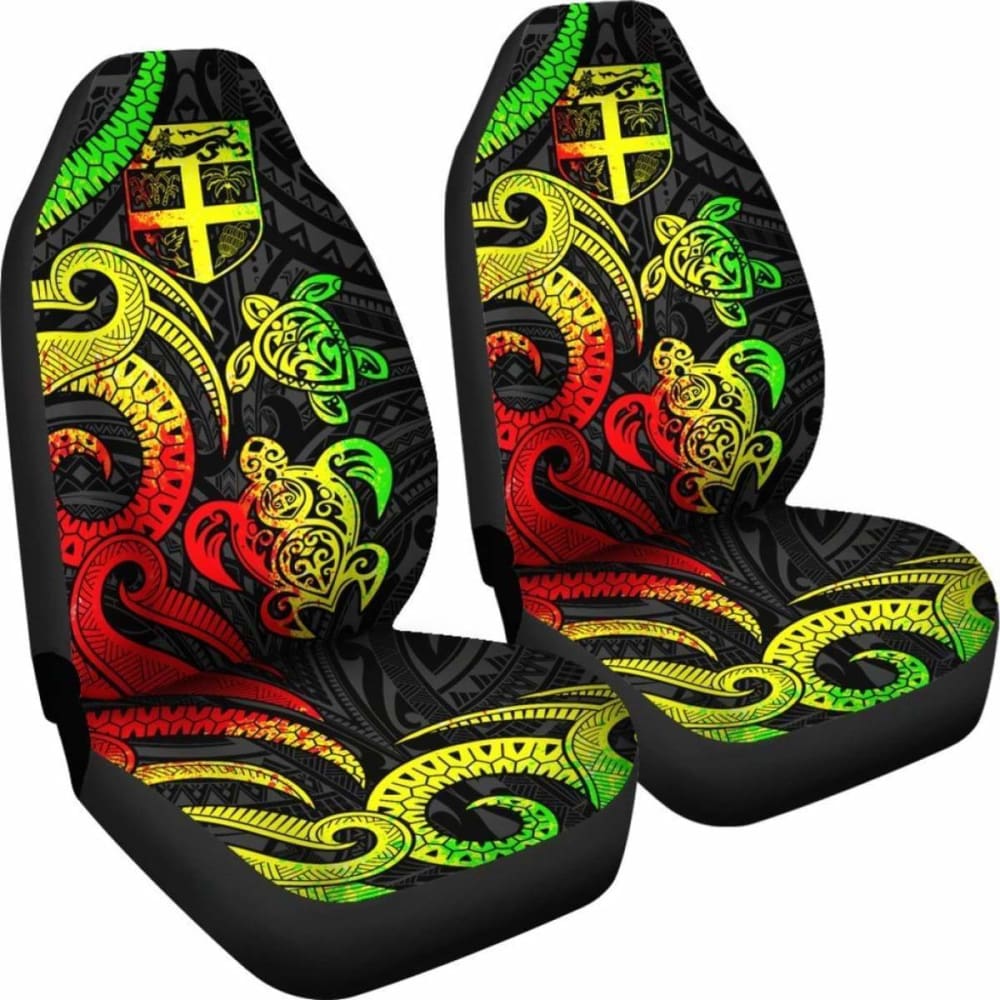 Fiji Polynesian Car Seat Covers - Reggae Tentacle Turtle - 091114 - YourCarButBetter