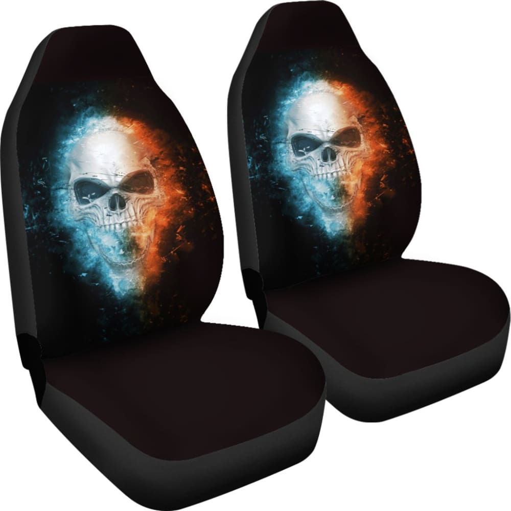 Fire and Ice Skull Car Seat Covers 210802