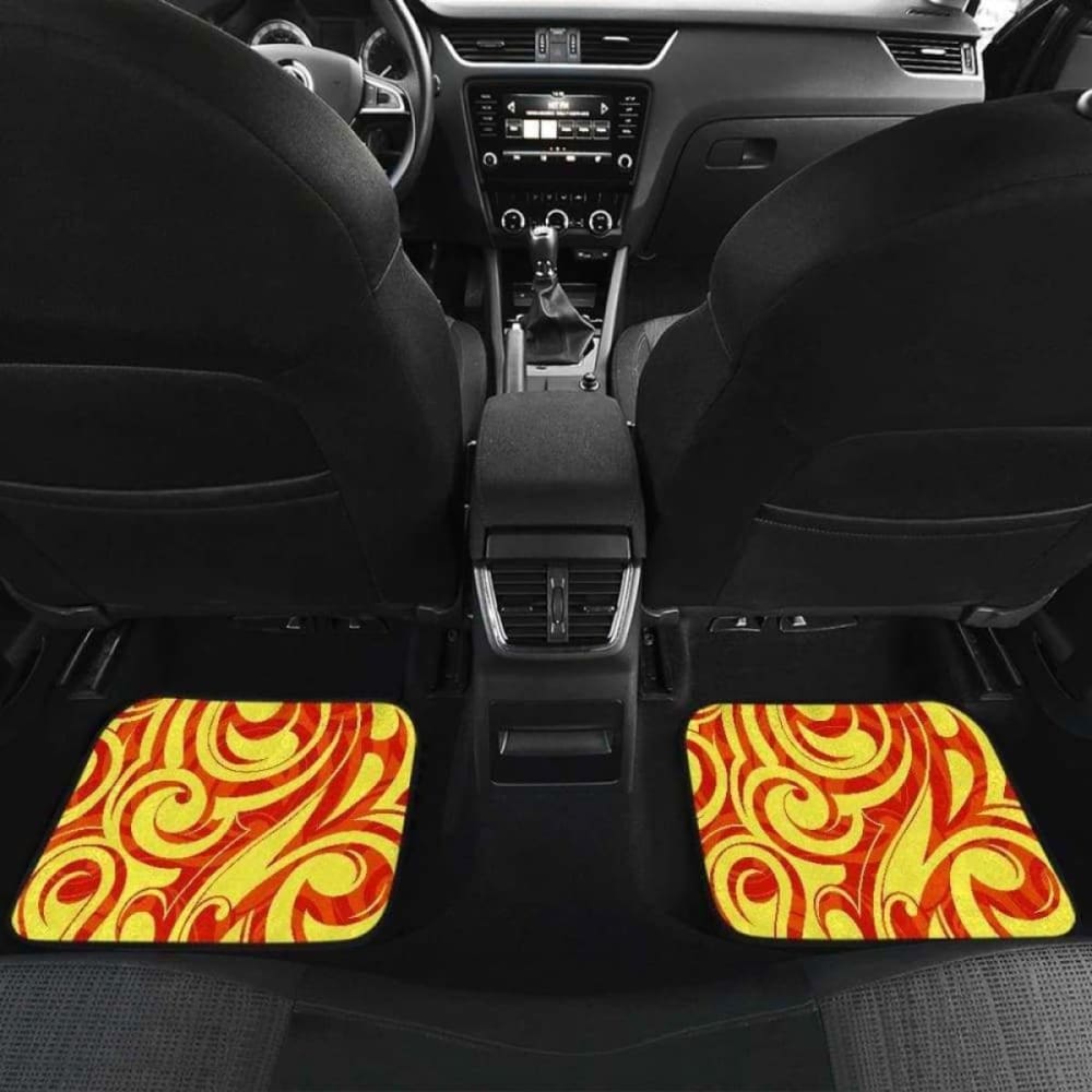 Fire Flame Design Pattern Front And Back Car Mats 181703 - YourCarButBetter