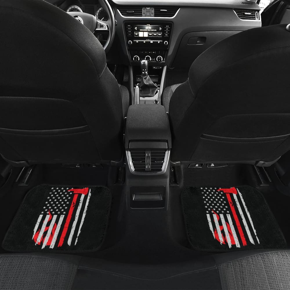 Firefighter American Flag Car Floor Mats Gift 212304 - YourCarButBetter