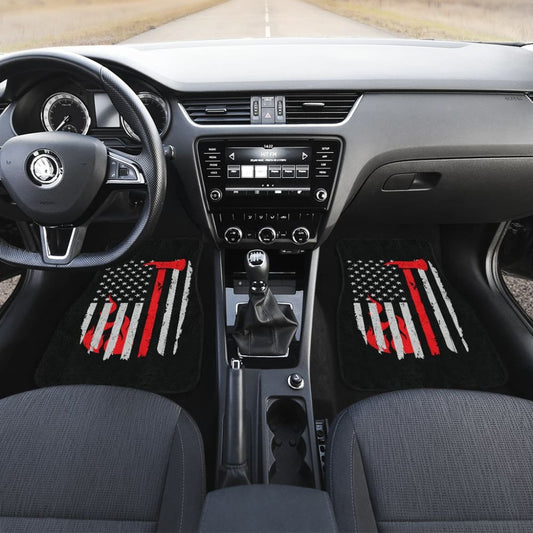 Firefighter American Flag Car Floor Mats Gift 212304 - YourCarButBetter