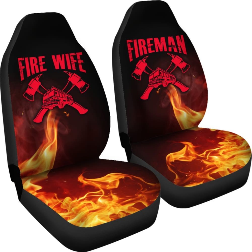 Fireman Fire Wife Car Seat Covers 101819 - YourCarButBetter