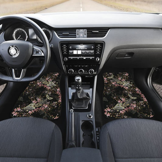 Fish Bones Cherry Blossom Pattern Fishing Car Floor Mats 182417 - YourCarButBetter