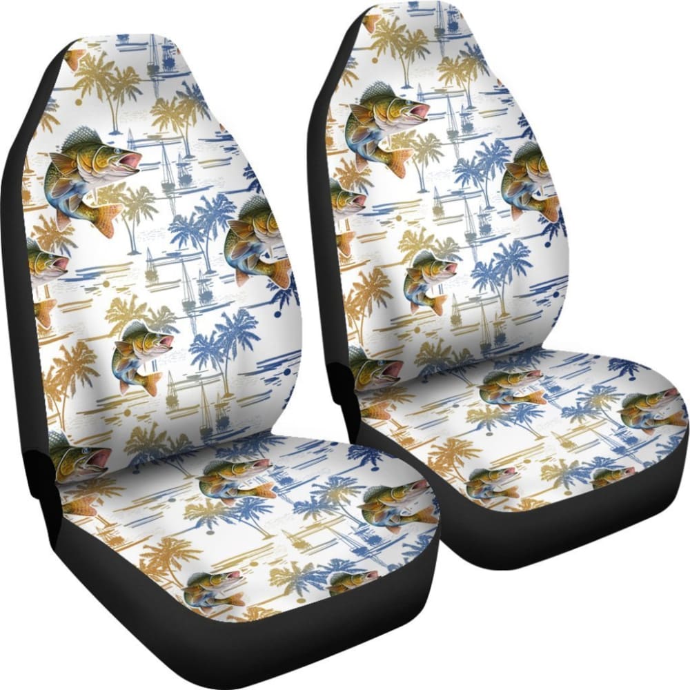 Fishing Car Seat Cover Walleye Pattern Hawaii Style 182417 - YourCarButBetter