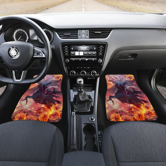 Flaming Fire Grim Reaper Death From Hell Car Floor Mats 212304 - YourCarButBetter