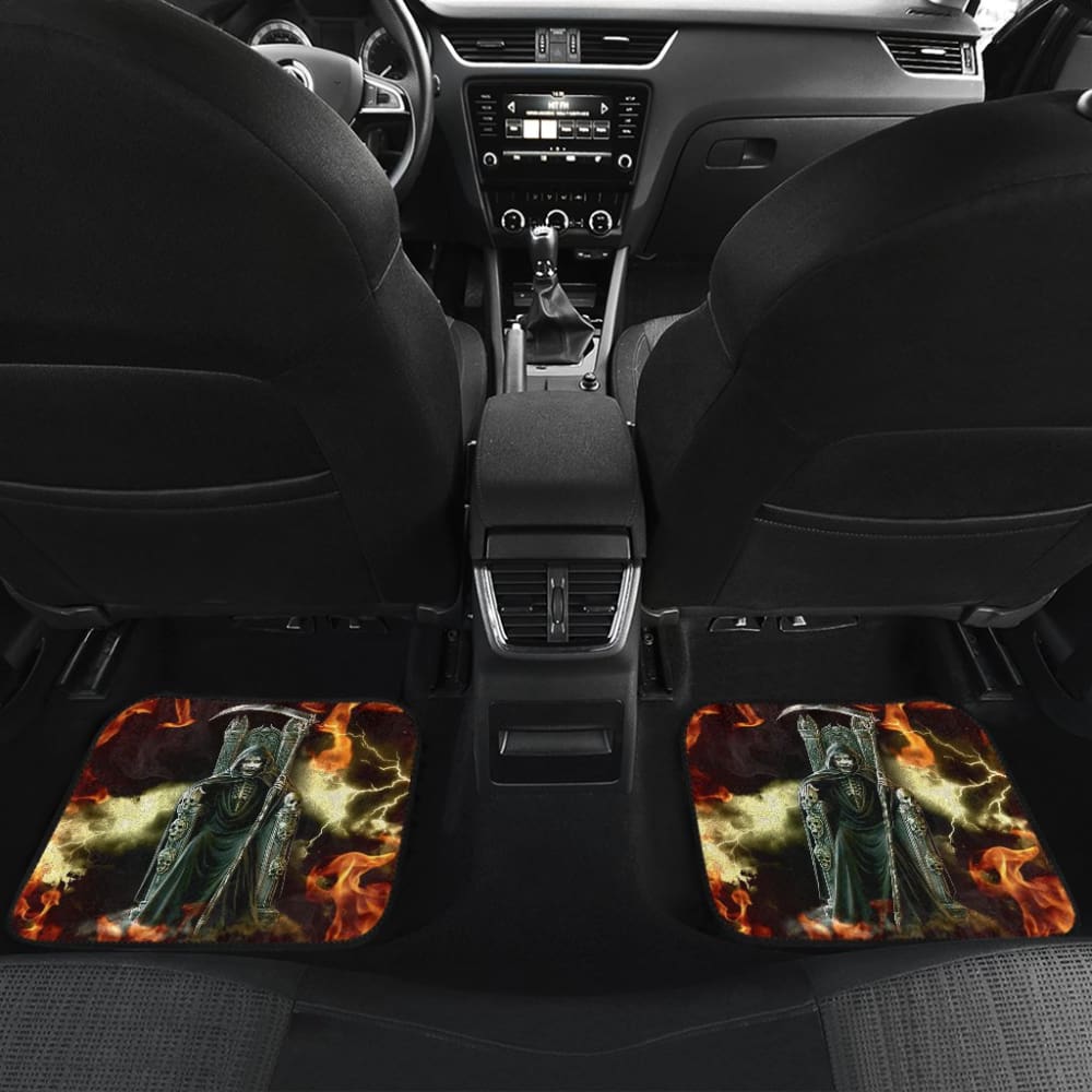 Flaming Grim Reaper Fire Car Floor Mats 212304 - YourCarButBetter