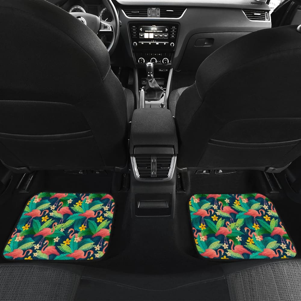 Floral Flamingo Theme Car Floor Mats 210704 - YourCarButBetter