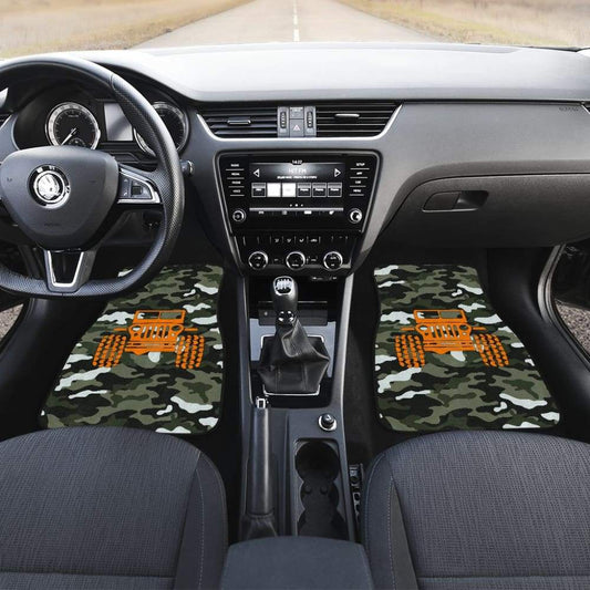 Forest Green Army Camouflage Color Pale Green Jeep Car Floor Mats 211204 - YourCarButBetter
