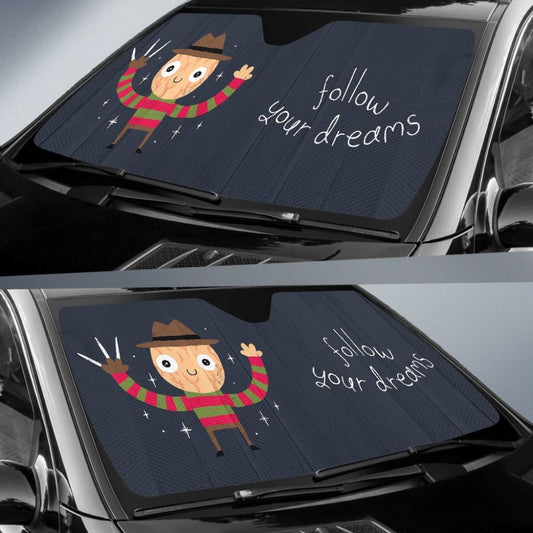 Freddy Krueger Always Follow Your Dreams Car Auto Sun Shades 212903 - YourCarButBetter