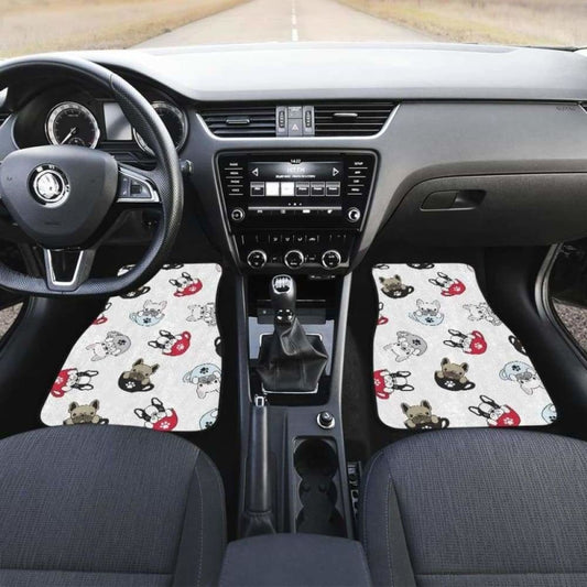 French Bulldog Cup Paw Pattern Front And Back Car Mats 203410