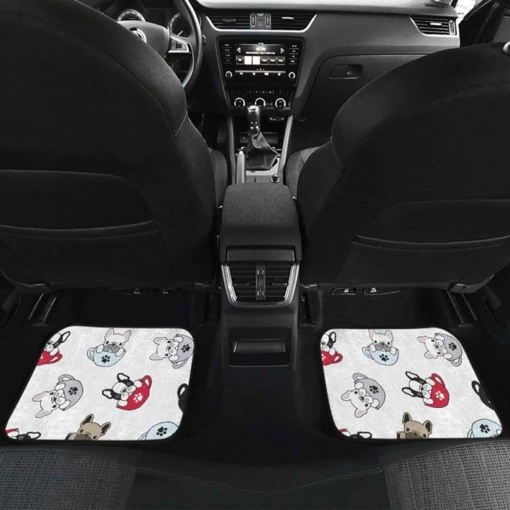 French Bulldog Cup Paw Pattern Front And Back Car Mats 203410