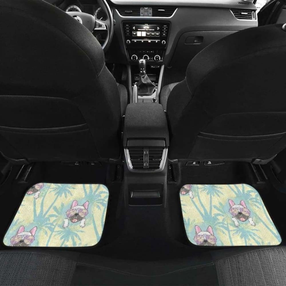 French Bulldog Hawaii background Front And Back Car Mats 203410