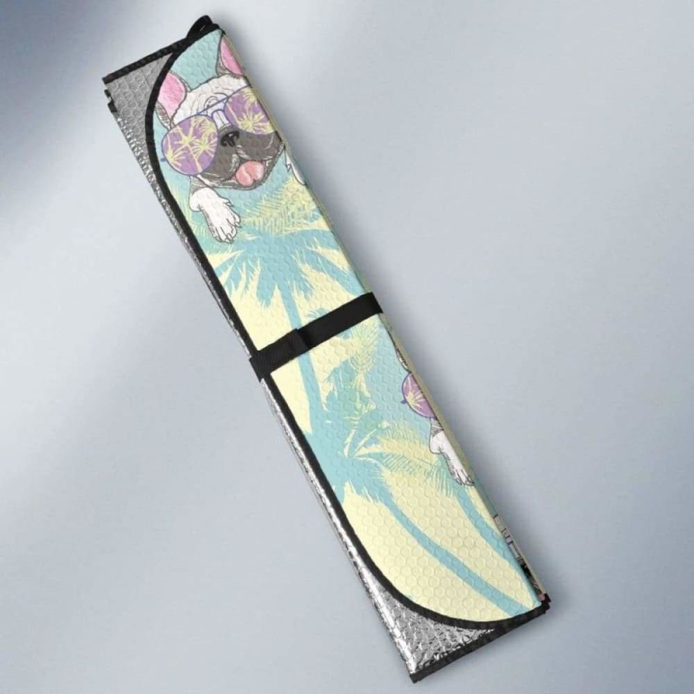 French Bulldog Hawaii Blackground Car Auto Sun Shades 172609 - YourCarButBetter