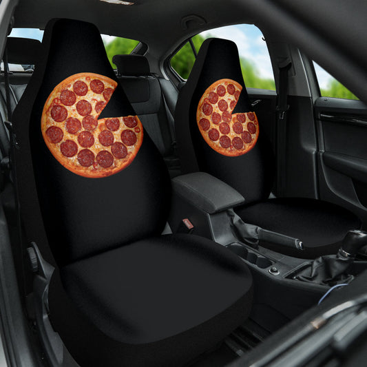 Delicious Pizza Black Background Car Seat Covers 213101
