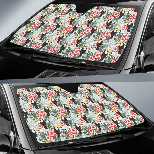 Hibicus Toucan Vintage Car Auto Sun Shades 212401