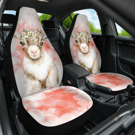 Goat Cute Pink Watercolor Car Seat Covers 212301