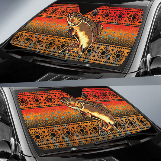 Trout Fish Brown Printing Car Auto Sun Shades 211201