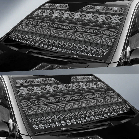 Gray Boho Aztec Auto Sun Shades 211302