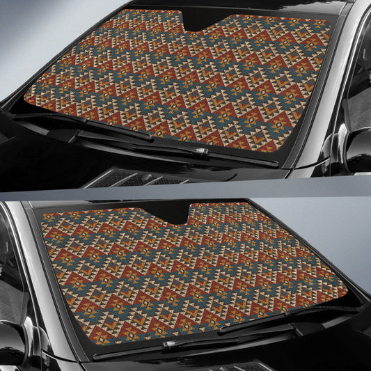 Colorful Boho Chic Bohemian Aztec Pattern Car Auto Sun Shades 212101